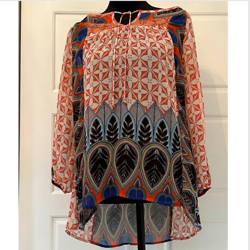 Bohemian Multicolor Patterned Women's Top